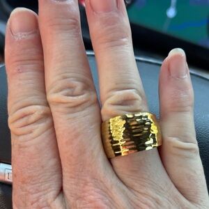 Eva Franco 18kt Gold Textured Women's Ring